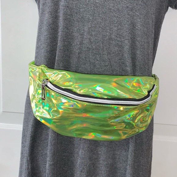 New Unisex Neon Holographic Adjustable Waist Sling Bag Fanny Pack (color choice) - Picture 2 of 12